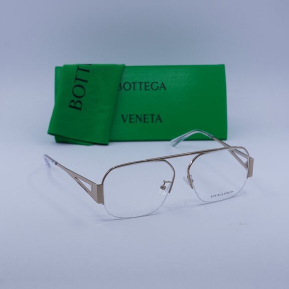 Bottega Veneta BV1067O 001 Aviator Eyeglasses 56mm – Rose Gold - Picture 4 of 10